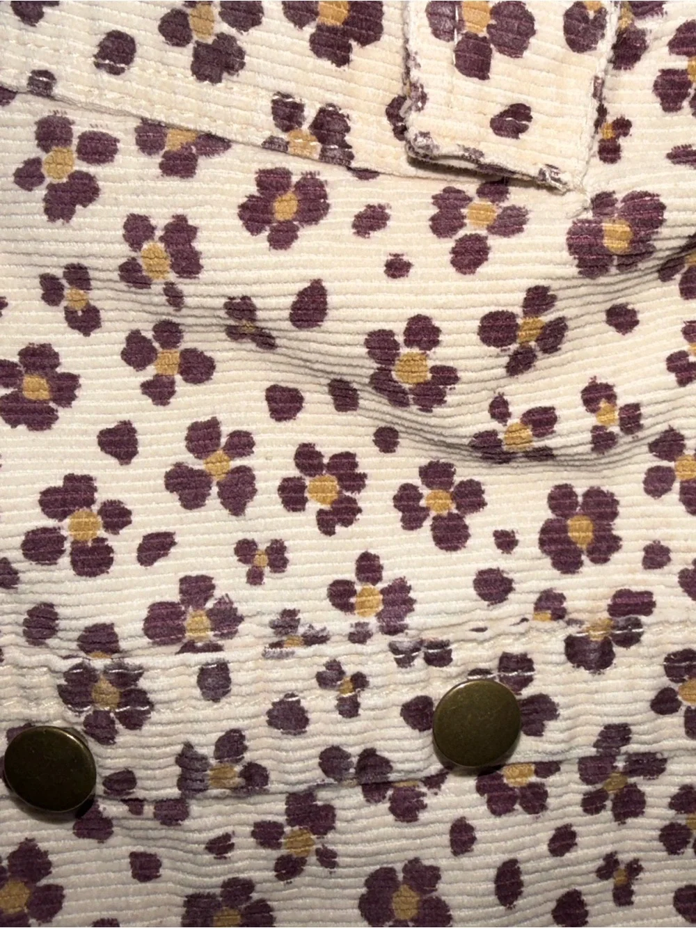 Cream Floral Button-Front Overall Dress size 4T